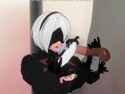 3D HENTAI 2B jerks off your cock gently 14/16