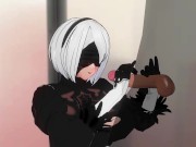 3D HENTAI 2B jerks off your cock gently 15/16