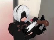 3D HENTAI 2B jerks off your cock gently 16/16