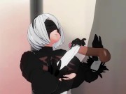 3D HENTAI 2B jerks off your cock gently 4/16