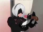 3D HENTAI 2B jerks off your cock gently 8/16
