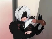 3D HENTAI 2B jerks off your cock gently 9/16