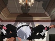 3D HENTAI 2B fucks three guys at once 9/16