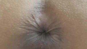 Slow ride on fat dildo