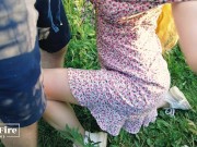 Outdoor blowjob from stunning athletic blonde with cum in mouth - full v. - Mia Fire 5/16