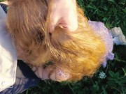 Outdoor blowjob from stunning athletic blonde with cum in mouth - full v. - Mia Fire 8/16