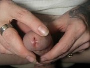 Playing with pre-cum