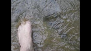 Sexy toe play in water