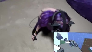 Nerd girl plays cat VR ~ Anne Sao