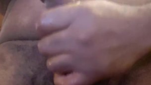 Slowly stroking the dick