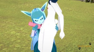 Pokemon Hentai Furry - Glaceon handjob and fucked by Cinderace