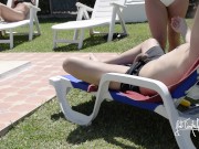 Outdoor Dick Flash! Flashing my cock to my gf and her bestfriend to get a blowjob!! ORAL CREAMPIE 7/16