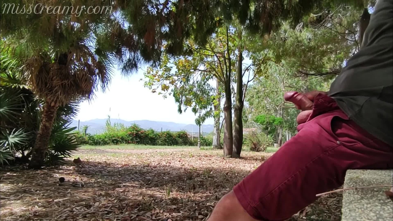 I pull out my cock in front of a girl in the public park and she ...