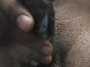 Black guy rubbing one out