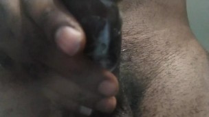 Black guy rubbing one out