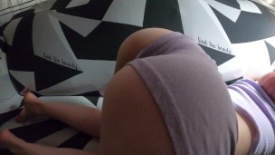 Booty shorts gamer Girl showing off