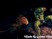 Big ork fucking beautiful princess - 3d hentai animation 1/16