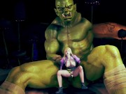 Big ork fucking beautiful princess - 3d hentai animation 13/16