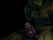 Big ork fucking beautiful princess - 3d hentai animation 16/16