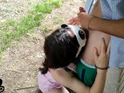 BLOWJOB break in the GARDEN under a light summer DRIZZLE ! 13/16