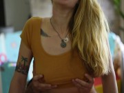 Horny mom needs boob massage and cum. Best blowjob by milking lactating MILF! 3/16