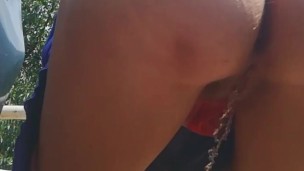 Pissing near car on the side of a busy mountain road - Angel Fowler 