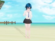 3D HENTAI Schoolgirl on the beach after school 2/16