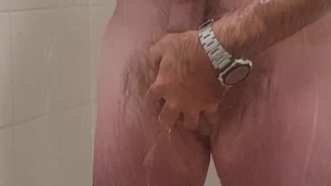Big dick daddy showering