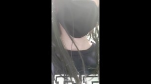 Sissy goes to ladies' room for the first time