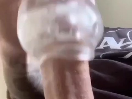 Pumping cum inside new fleshlight toy