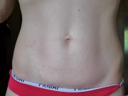 red panties and table corner 4/16