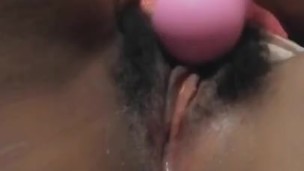 HORNY EBONY MILF GODDESS LIA SHOWS OFF HAIRY PUSSY WITH DRIED JUICES & PLAYS WITH PLEASURE WAND