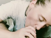 Slutty wife sucks and licks the head of my cock 7/16