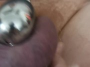 Chastity tease with vibrator and ball slapping 10/16