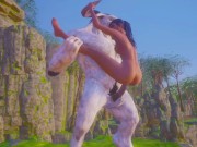 Olivia трахает пушистого монстра, вставляя член в тугую киску и задницу, часть 2 9/16