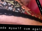 Moaning while masturbating with a dildo