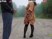 THE GIRL OF A DREAM! I pull my cock out this stranger is clearly horny! SanyAny