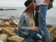 Hot Blonde Gives Skilled Blowjob Outdoor - Veronika Charm