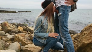 Hot Blonde Gives Skilled Blowjob Outdoor - Veronika Charm