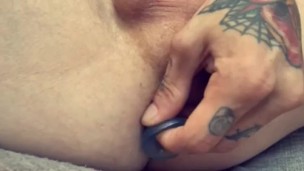 Dildo in ZED’s tight Twink butthole 