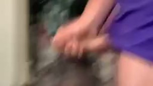 Teen jerking cock in mirror 