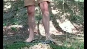 Getting nude and jerking on walking trail