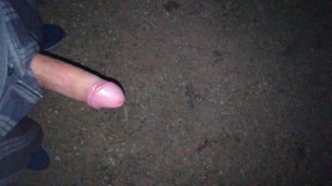 First peeing while hard in the park