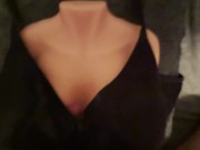 Titfucking my F-cup Kokos Bouncing Titties toy wearin girlfriend's bra