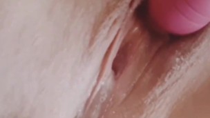Amazing squirting orgasms from cute teen vibrating her wet pussy and clit! (Close-Up)