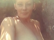Showing my tits and pussy at beach