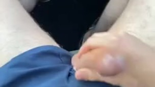Trip to the beach got dirty in car, jerking off with oil 