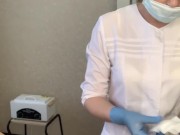A man came unexpectedly during waxing, almost got on the master's robe 5/16