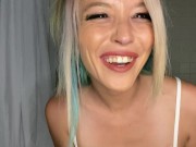 Horny Tiffany Fox plays with herself in bathroom 1/16