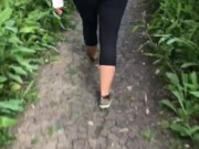 Stop Hiking and Fuck Me - POV Standing Doggystyle - Outdoor Sex - Cum In her Panties - Almost Caught